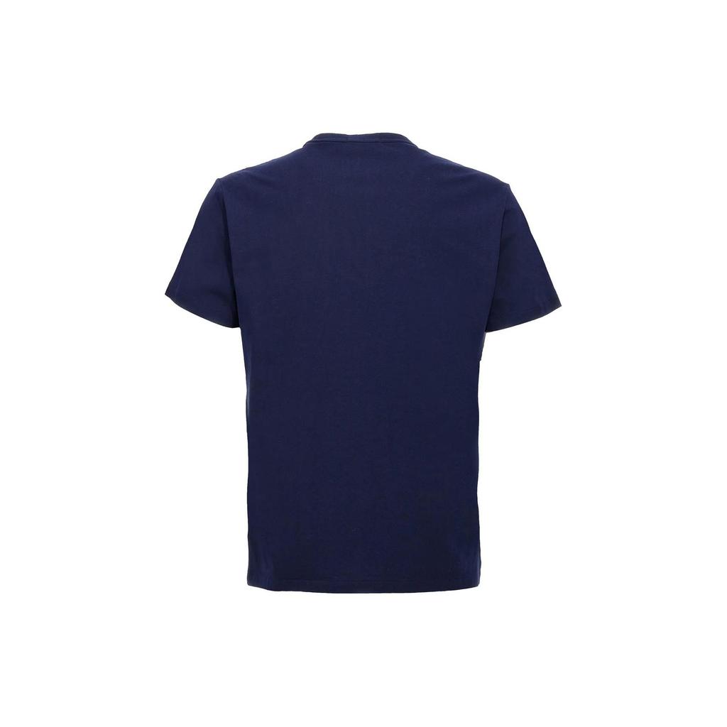 Polo Ralph Lauren FW23 Принт логотипа Прямой крой Круглый вырез Короткий рукав Футболка Мужские футболки Темно-синие 710929077-001