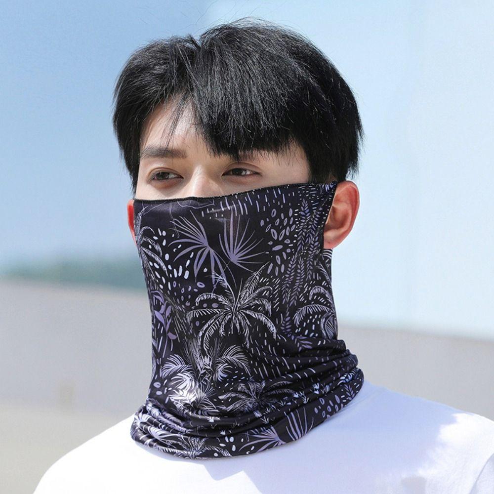 Breathable lce Silk Bandana Hanging Ear Face Cover Scarf Neck Protection Cycling Balaclava  Summer