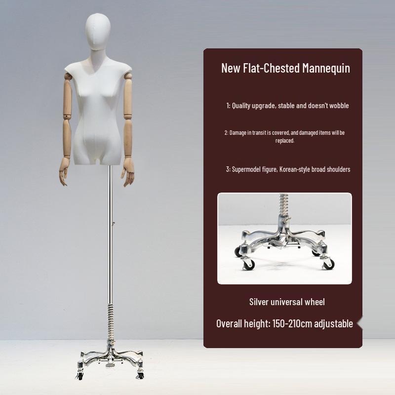 Манекен женский с плоским телом в корейском стиле и широкими плечами для демонстрации женской одежды