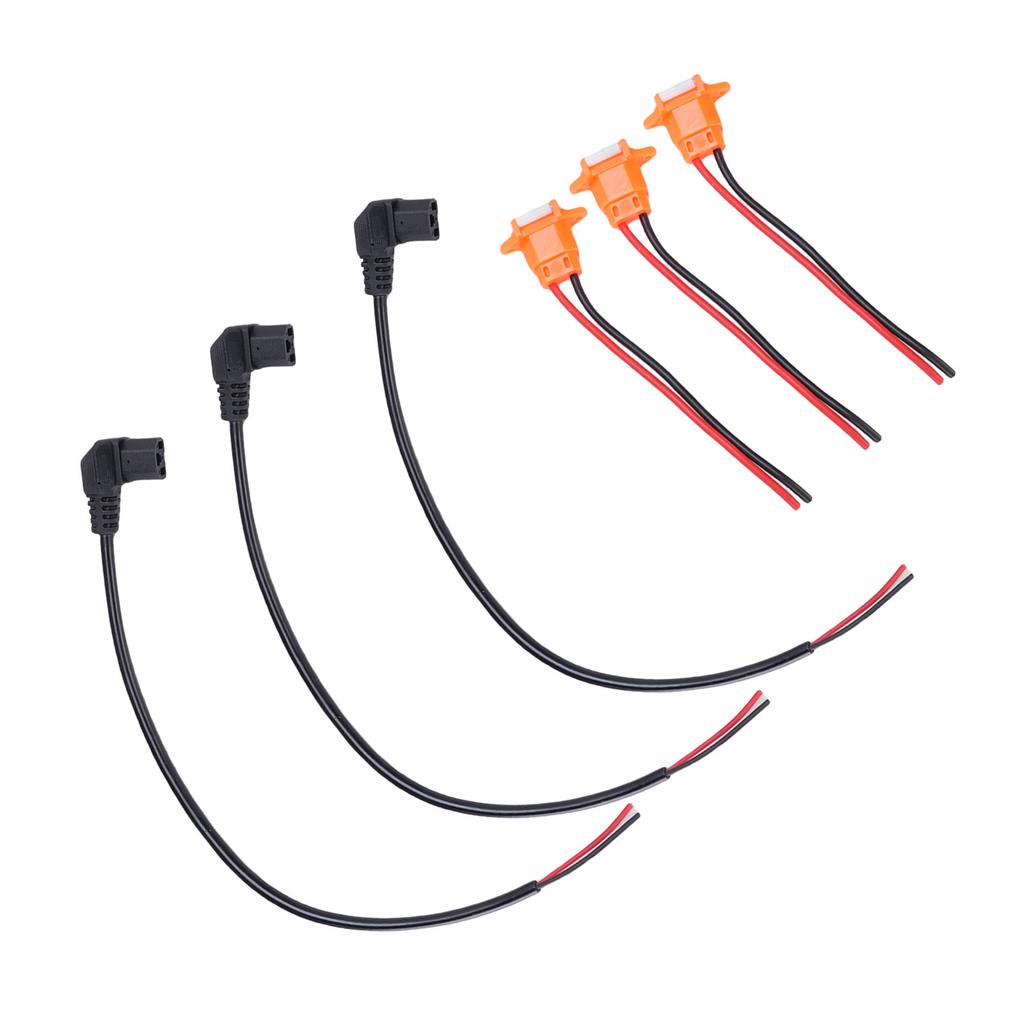 3PCS Curved Power Connector Cables 3PCS Charging Port with Water Proof Cover for Electric Scooter