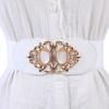 Women Vintage Waistband Ladies Wide Metal Solid Color Waist Belt Dress Skirt Clothing Decoration EMA