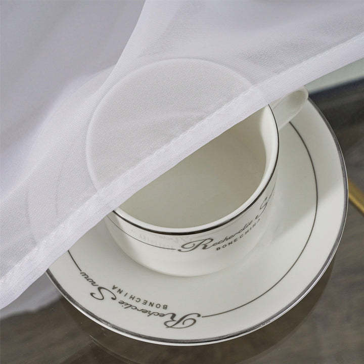 Однотонная белая полупрозрачная занавеска для окна, шифоновая пряжа, тюль для спальни, экран для эркера