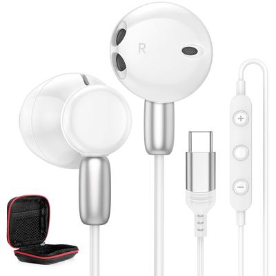 С совместимым с iPhone 15 16 Pro Max Pixel 8a 7a ноутбуками и другими Hi-Fi звуком глубоким чистым магнитным для от студентов и белыми наушниками Type-c,