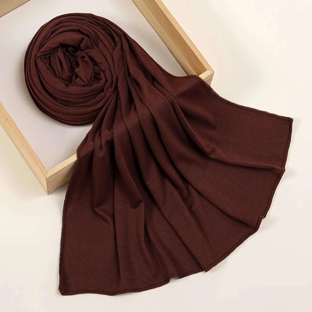 Ramadan Solid Color Muslim Hijab Thin Breathable Soft Cozy Scarf Elegant Style Windproof Sunscreen Shawl Headscarf