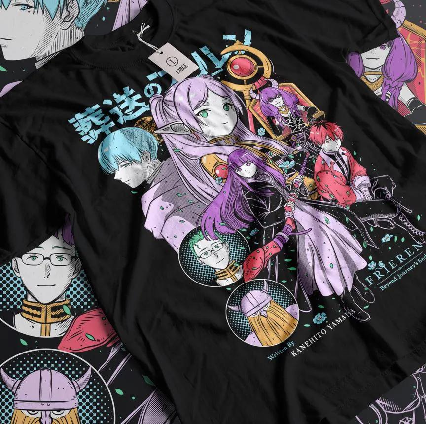 Anime Fan Art T-shirt Frieren T-Shirt Beyond Journey's End Fern Stark Girl Anime Gifts T-Shirt Anime Style Cotton Short Sleeve