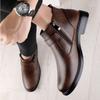 Winter Plush Warm Black Chelsea Mens Boots Business Formal High Top Leather Shoes British Style Low Heel Versatile Wedding Shoes