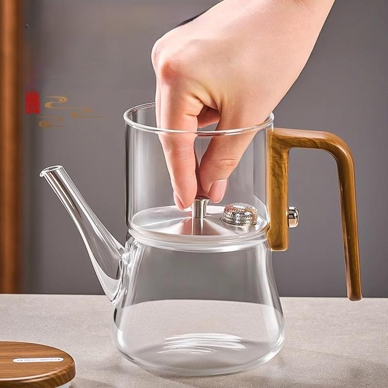 Главная Новый чайник с магнитной присоской Floaty Cup Новый термостойкий стеклянный чайник с магнитной бомбой для разделения воды Чайный набор