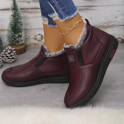 Мода 2025 Новые Зимние Женские Ботинки Уличная Теплая Обувь Модные Ботинки на Молнии Снежные Ботинки Удобная Повседневная Женская Обувь Zapatos