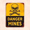 Опасность Мины Предупреждение Металлическая Табличка 20x30см, Военный Декор Безопасности