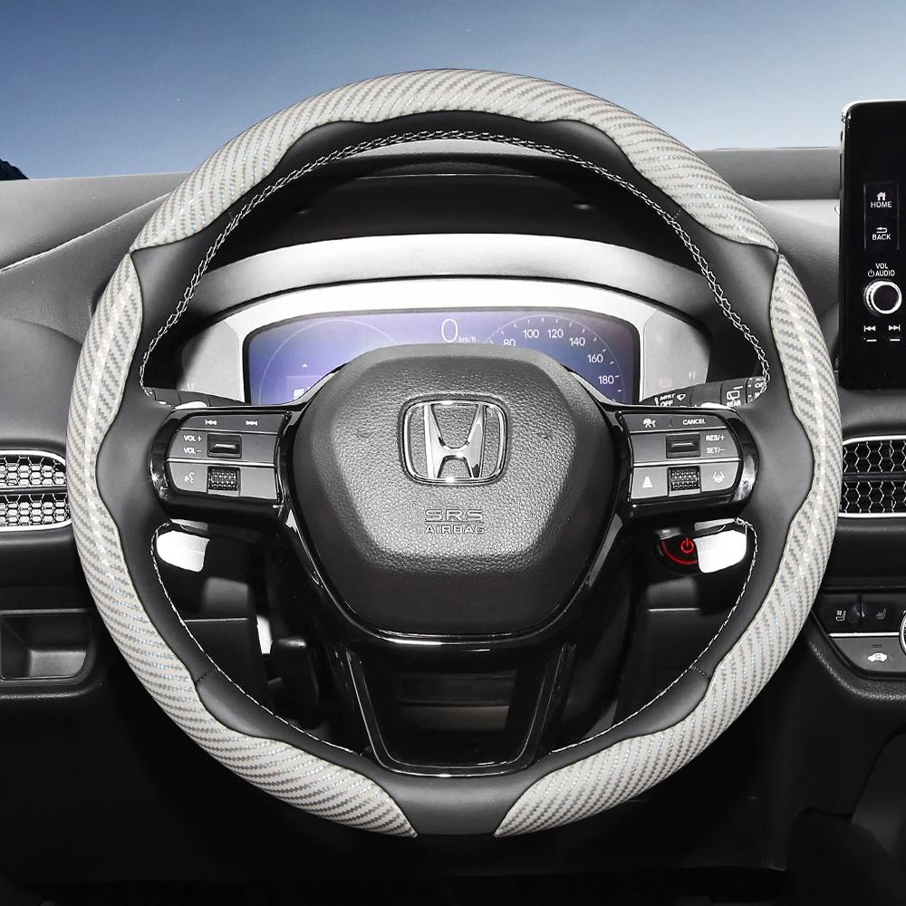 Suitable for Honda Carbon Fiber Texture Steering Wheel Cover with Segmented Quick-Release Design, Durable, Cr-V Civic Hr-V Zr-V Vezel City Amaze OW6