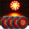 4PCS 4" Round Brake Lights 12V 24V Truck Lights LED Warning Rear Taillight Trailer Side Marker Lamp Car Tail Light Parts