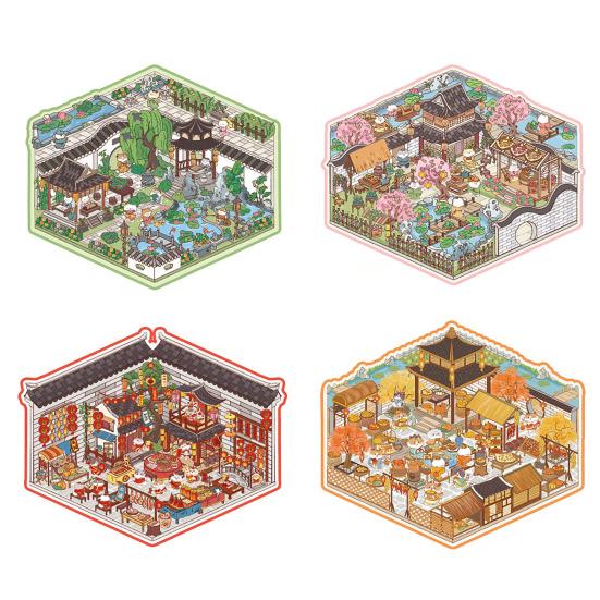 4 шт. DIY 3D наклейки для сцен, мультяшные кошки, наклейки для досуга для взрослых, подростков и детей, создайте свои собственные наклейки для сцен для снятия стресса