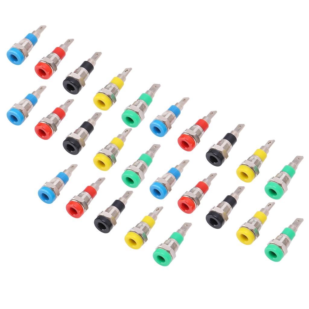 5Sets Banana Plug Stable Transmission Corrosion Resistant 4mm 5 Colors Banana Panel Terminal for Ship Computer