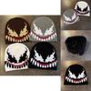 Venom Style Knit Hat Unisex Acrylic Fabric For Streetwear And Cold Weather