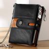 Humerpaul Genuine Leather Wallet Men Coin Purse Hasp Black Color With Chain Male Wallet Portomonee PORTFOLIO Money Bag Small