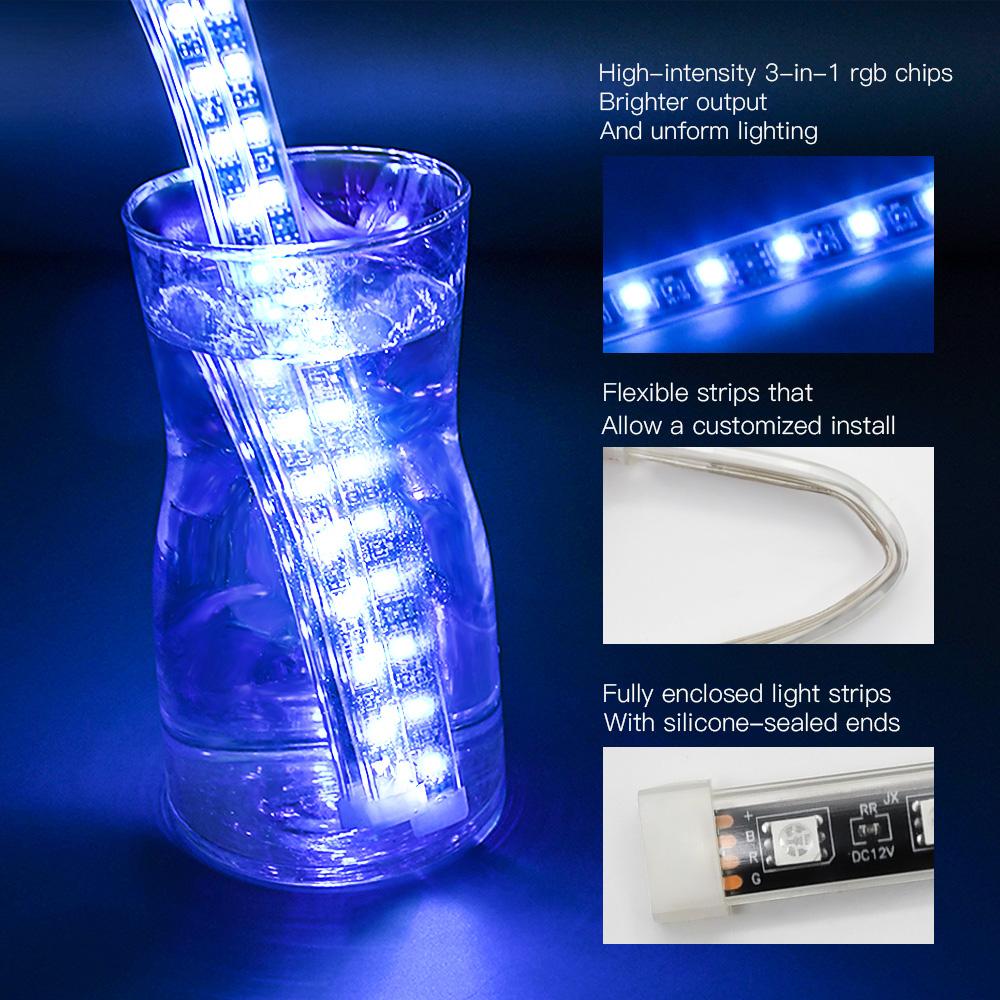 APP Sound Control Водонепроницаемый светодиодный автомобильный мотоцикл декоративный фонарь RGB Moto Atmosphere Light 5050 Chip Light Beans