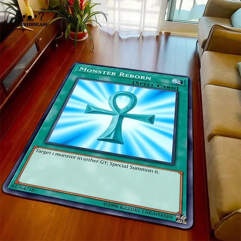 Yu-Gi-Oh Blue Eyes White Dragon Anime Carpet Cartoon Floor Mat for Living Room and Bedroom Decorative Area Rug Perfect Gift