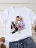 Графичная футболка Повседневная одежда Модная одежда Футболка Женская Рукав Милый Унисекс Летняя Уличная Одежда Топы