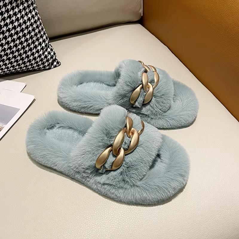 Интернет-знаменитость Мао Мао тапочки женские осенне-зимние цепочка взрыв мода домашние увеличивающие рост толстая подошва тапочки весенне-летние