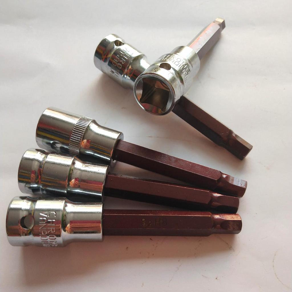 1/2" Hexagonal and Torx Socket Set, Extended Pneumatic Bit for Pressure Tools