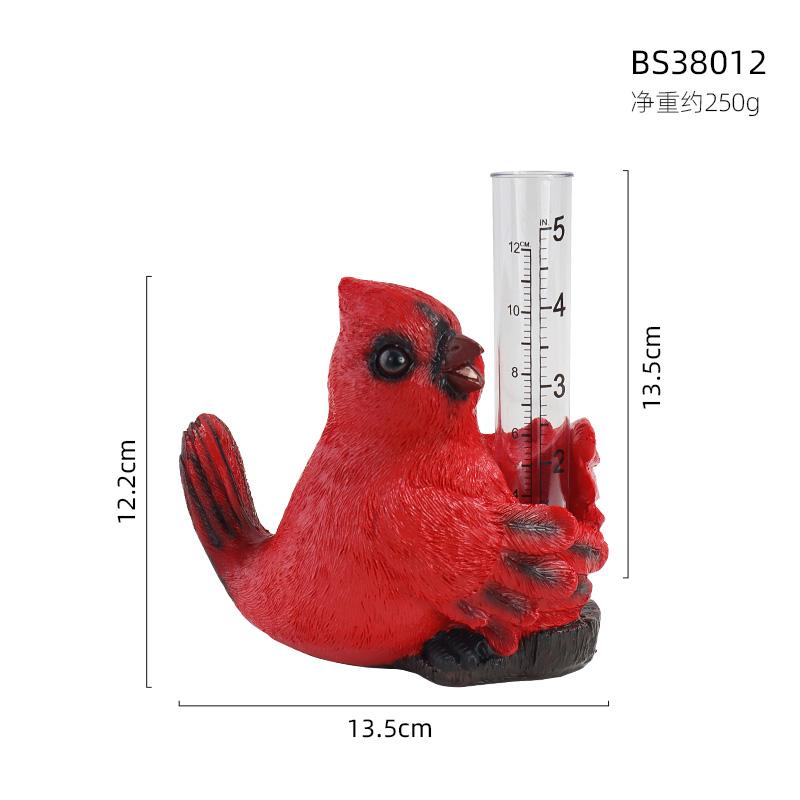 Animal-Shaped Rain Gauge Creative Resin Rain Gauge Sculpture Outdoor Garden Decorative Ornament