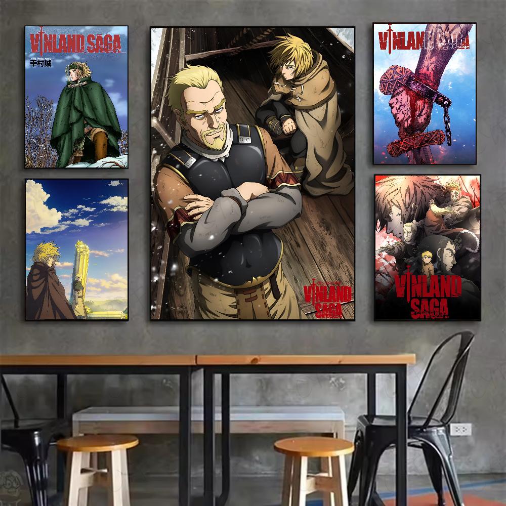 Vinland Saga Аниме Манга Плакат HD Искусство Наклейка Стена Водонепроницаемый Дом Гостиная Спальня Бар Эстетическое Украшение