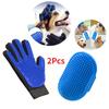 2Pcs Pet Grooming Kit for Dog Cat Rabbit Fur Grooming Brush Bath Cleaning Glove De-Shedding Pet Hair And Shower Brush