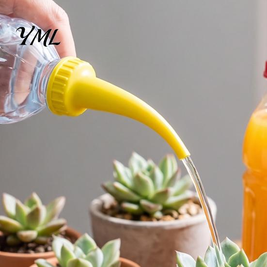 Automatic Watering Spout Bottle Cap Plant Spout, Adjustable Flow Curved Pipe Mouthpiece, 3D Plastic Attachment Print Lightweight Portable Irrigation