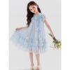 Sweet Light Blue Dress for Girls - Summer Children's Princess Floral Dress