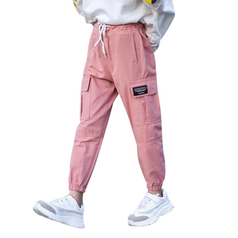 3-13 Years Kids Pants Casual Loose Elasticated Waistband Design Trousers