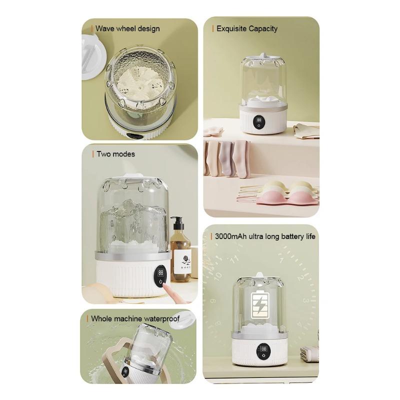 Стиральная машина для нижнего белья с чашей для стирки, беспроводная, маленькая, перезаряжаемая, портативная стиральная машина для бюстгальтеров, нижнего белья, носков