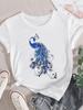 (Asian Size) Women Short Sleeve Fashion Watercolor Trend Cute Lovely Clothing Casual Tshirt Female Print Lady Tee Top Graphic T-shirts