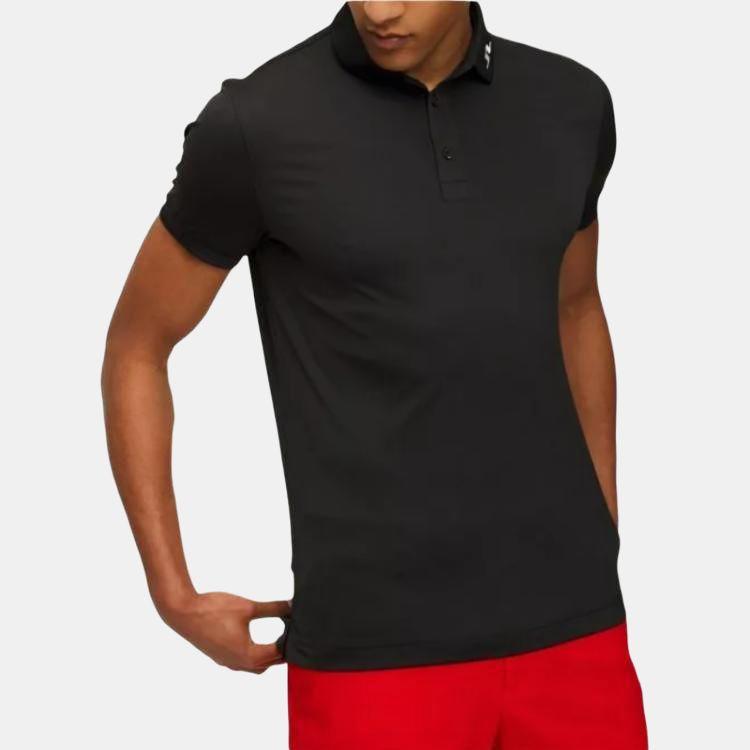 J.Lindeberg Logo Pattern Slim Fit Polo Shirt Men tops Black GMJT07645-9999