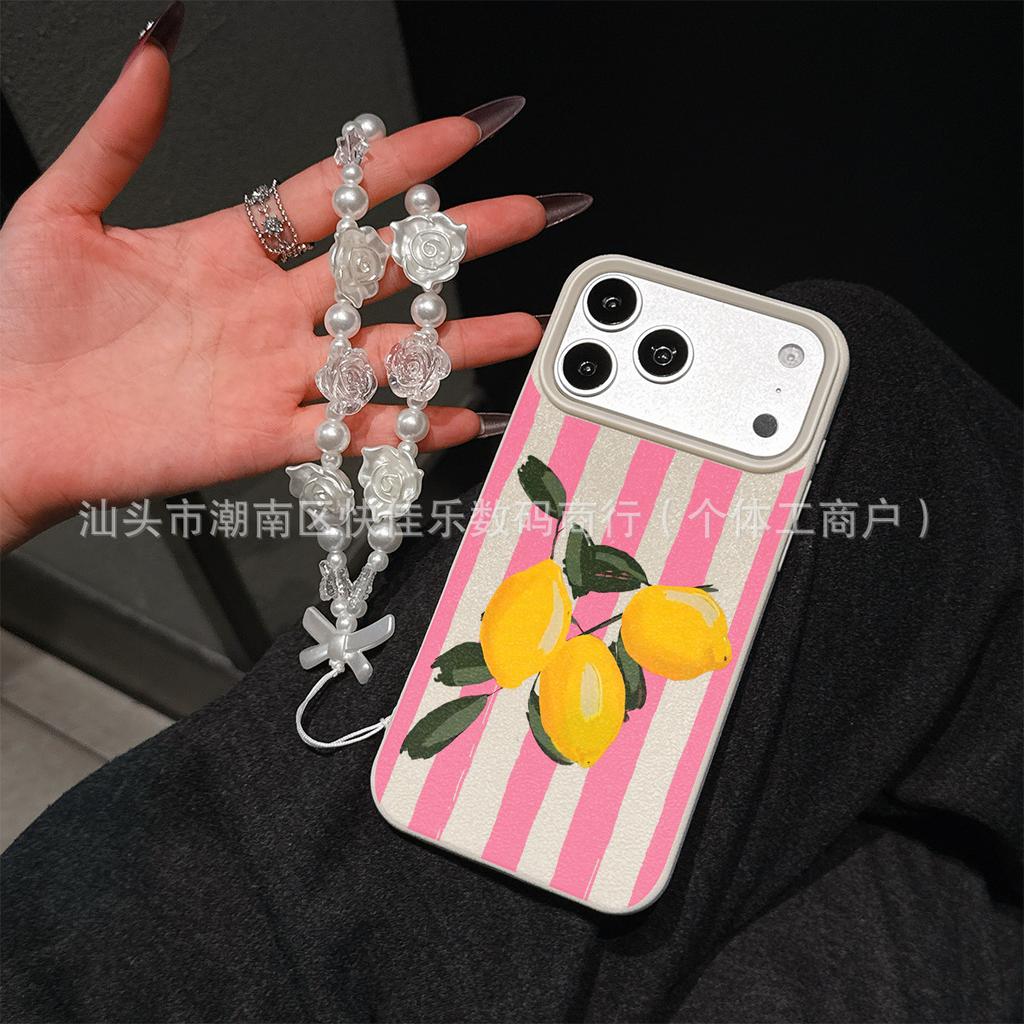 Простой полосатый чехол для iPhone Apple 17Air/16/15Plus/14/13/12/11 с ремешком