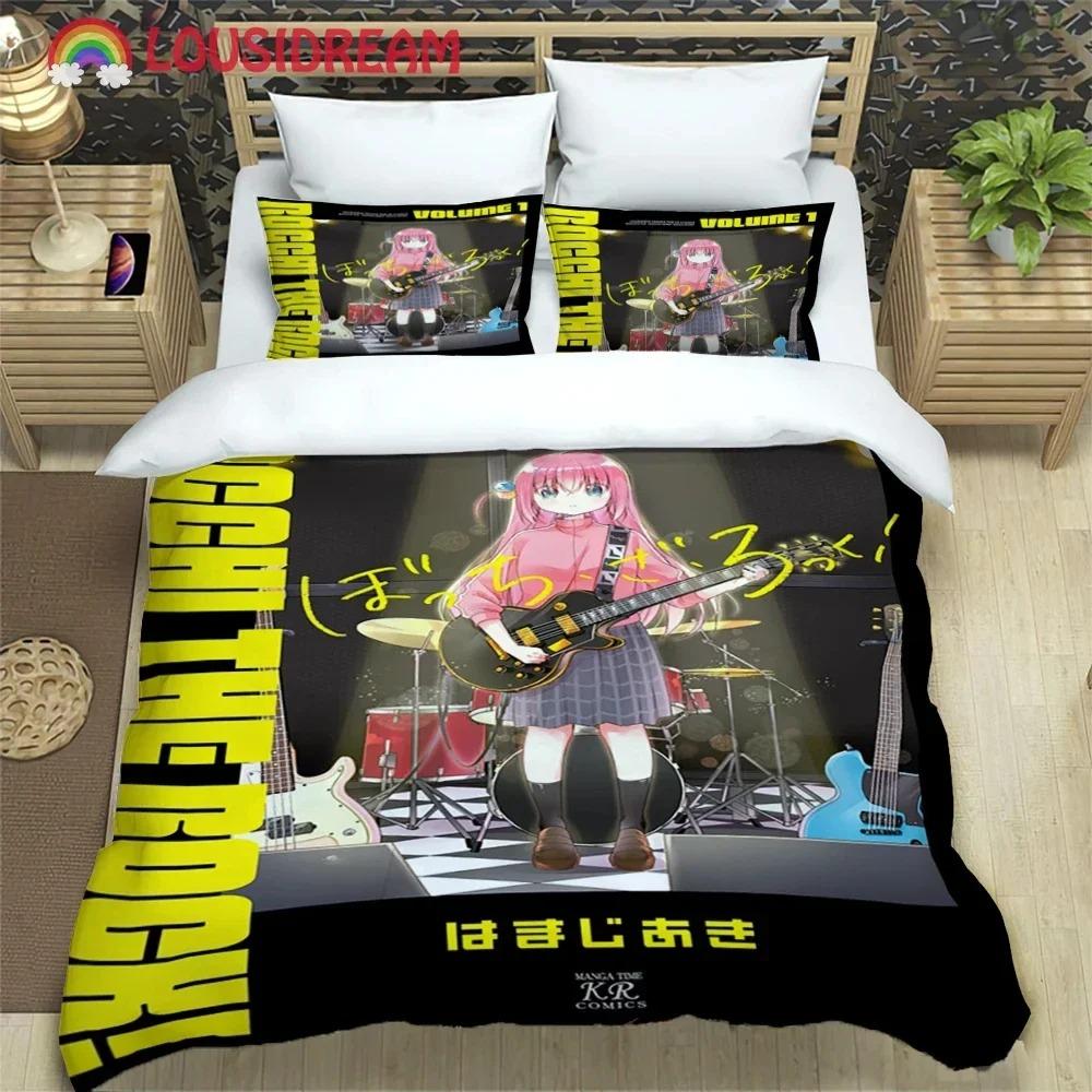 Comfortable Anime Print Bedding Set With Duvet Cover And Pillowcases King Queen Twin Sizes For All Ages