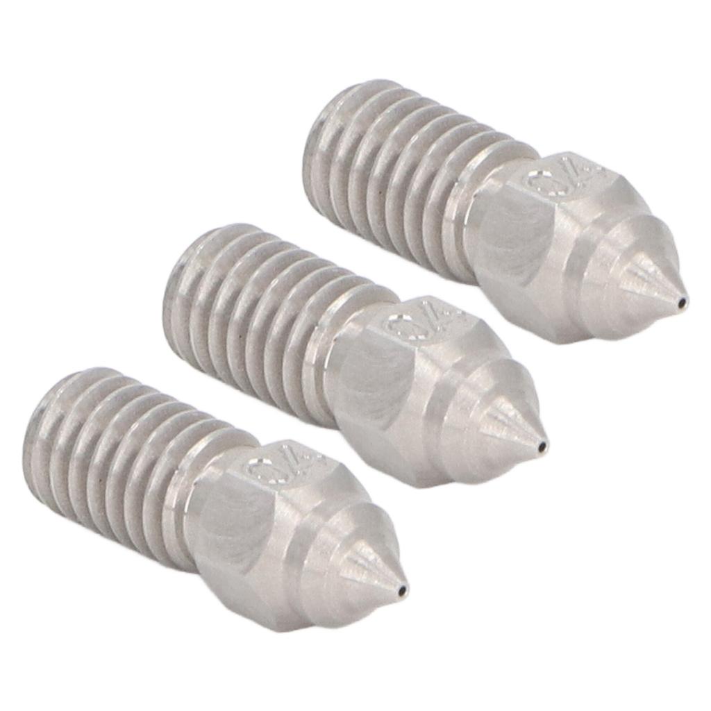 3 Pcs 0.4mm Nozzle High Flow Stainless Steel 3D Printer Nozzle for Elegoo Neptune 4 4Pro
