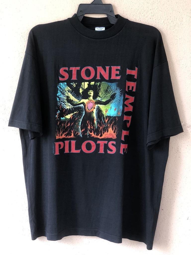 Vintage 90s STONE TEMPLE PILOTS Band Black Unisex T shirt S-5XL KH124669