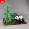 MOC Кубики Бамбуковый Лес Горная Скала Камень Гигантская Панда Строительные Блоки Совместимые Собираемые Частицы Детские Игрушки