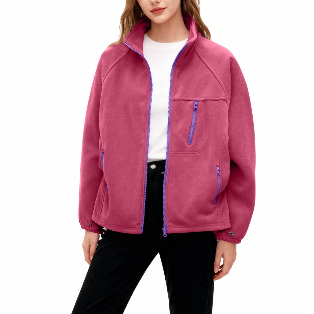 Женское модное повседневное пальто большого размера с длинным рукавом, утолщенное и на флисовой подкладке, со стойкой