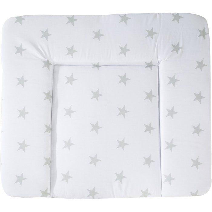 Matelas a langer - ROBA - LITTLE STARS - 85 x 75 cm - Blanc étoiles grises