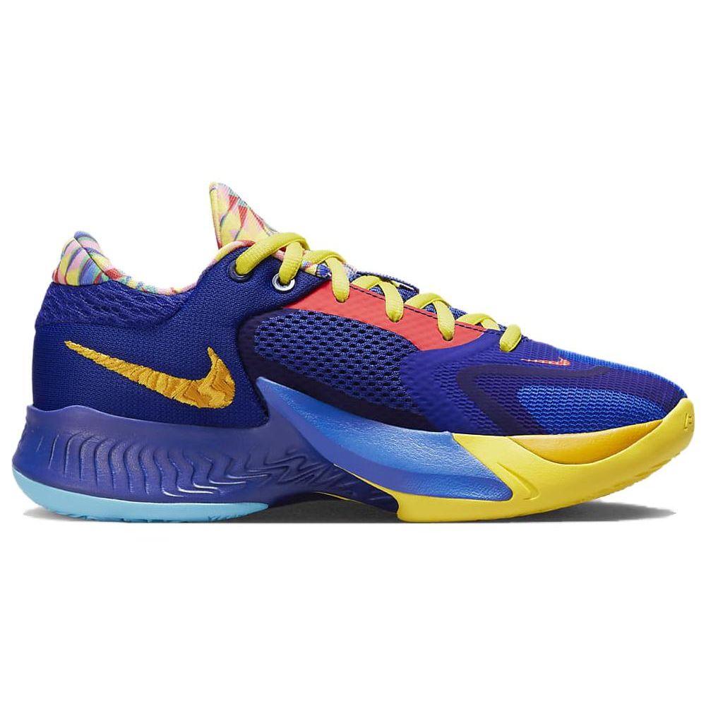 Nike Zoom Freak 4 SE GS Kaleidscope Детские кроссовки Синие Deep-Royal-Blue Opti-Yellow DV3017-400