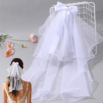 Белый Тюлевый Бант Заколка для Волос Большой Сетчатый Вуаль Заколка для Волос Для Девочек Женщин День Рождения Вечеринка Фотосессия Свадебный Головной Убор Аксессуары