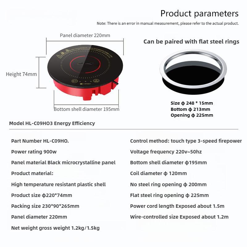 Small Hot Pot 900W Mini Electric Stove Embedded Single Pot Hotpot Touch Control Energy Saving Induction Cooker