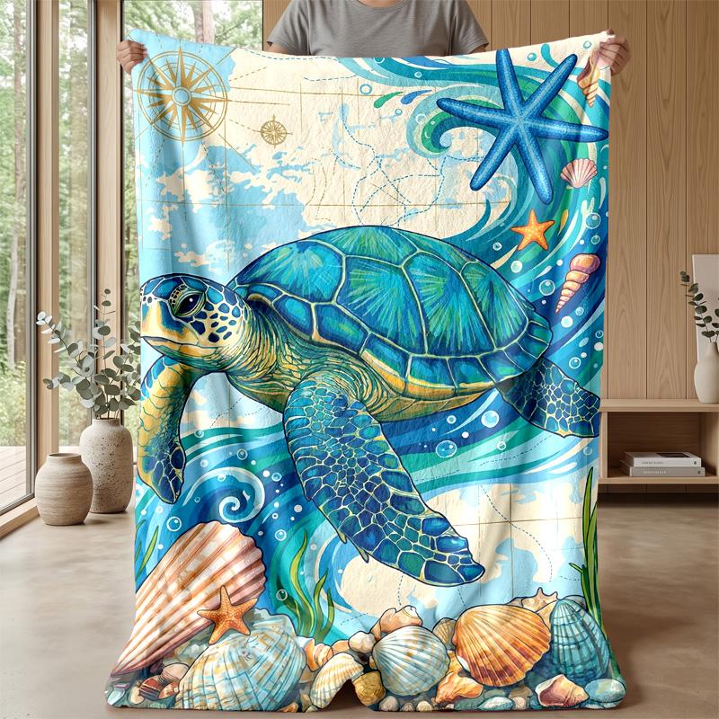 Ocean Adventure Map Theme blanket Lightweight Warm Flannel Blanket Decorative Throw Blanket for Home Decoration