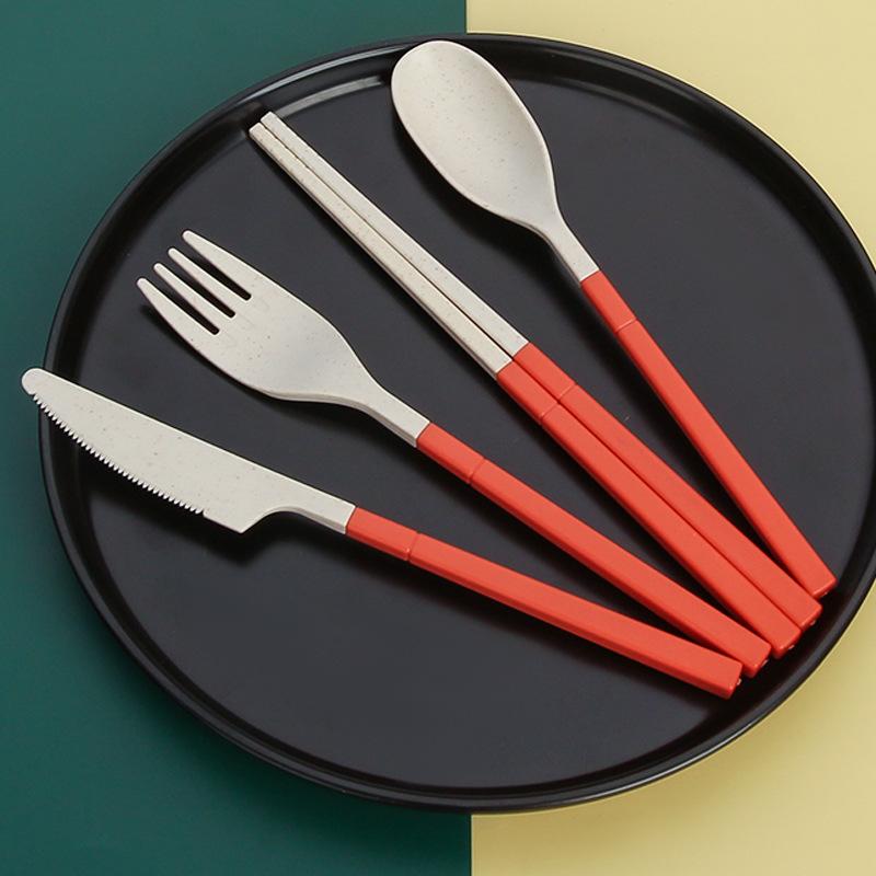 Портативный складной набор столовых приборов для использования на открытом воздухе Нож Вилка Ложка и Палочки для еды