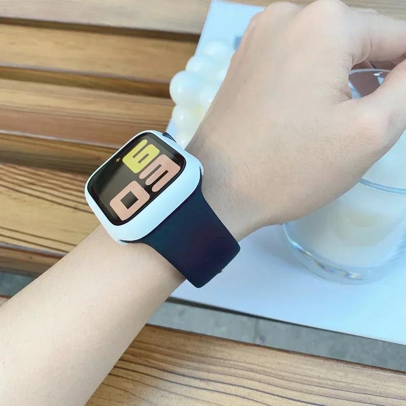 Silicone Band For Apple Watch straps 40 mm 49mm 44 mm 45mm 42mm 41mm 38mm 44mm sports bracelet iWatch series 9 8 7 6 SE ultra 2