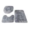 3Pcs/Set Bathroom Rug Absorbent Non Slip Floor Mat U-Shaped Plush Mat Toilet Lid Cover Mat with Rubber Backing for Bathroom Shower Toilet