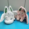 Cute Bat Bunny Plush Pillow Kawaii Bat Rabbit Stuffed Animal White 11."