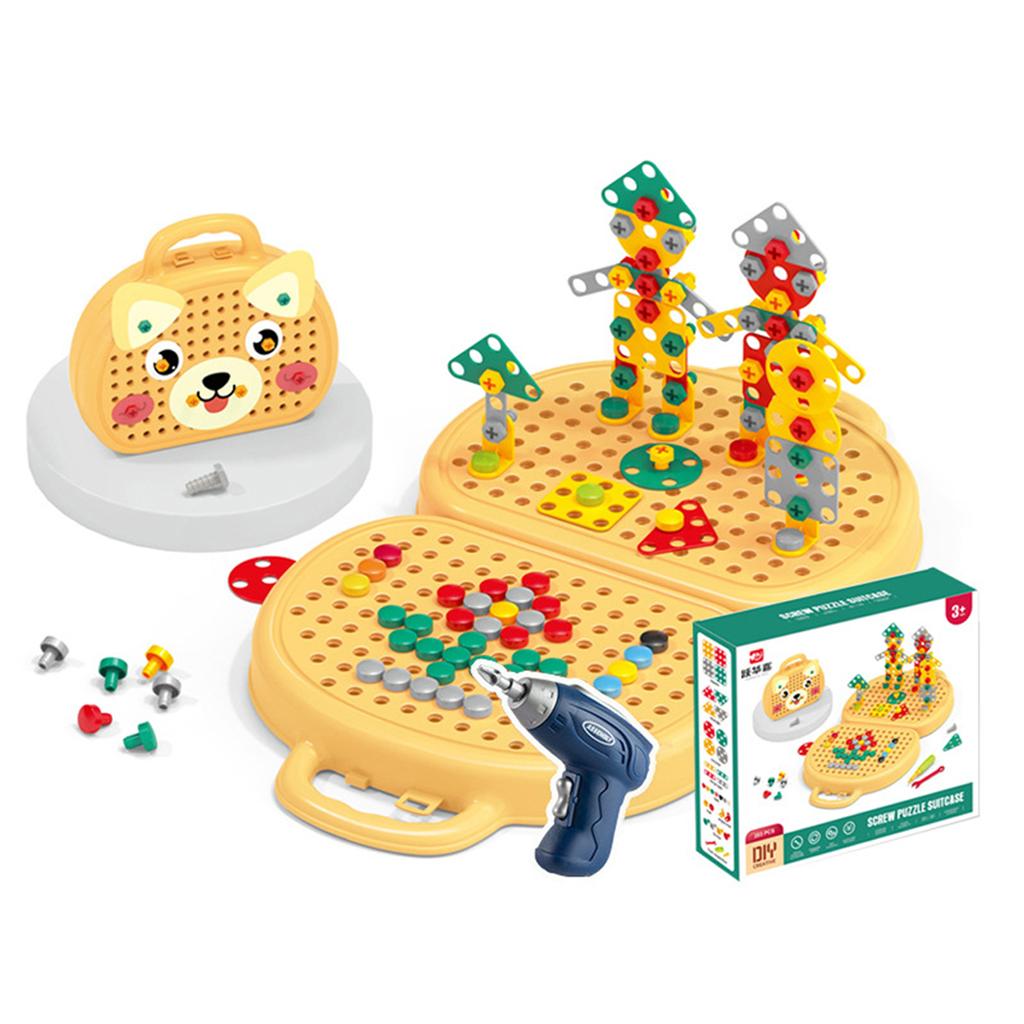Children Electric Drill Toolbox Driller Games Educational Puzzle Tool Toy for Boys Montessori Screw Puzzle Kid Pretend Play Toys