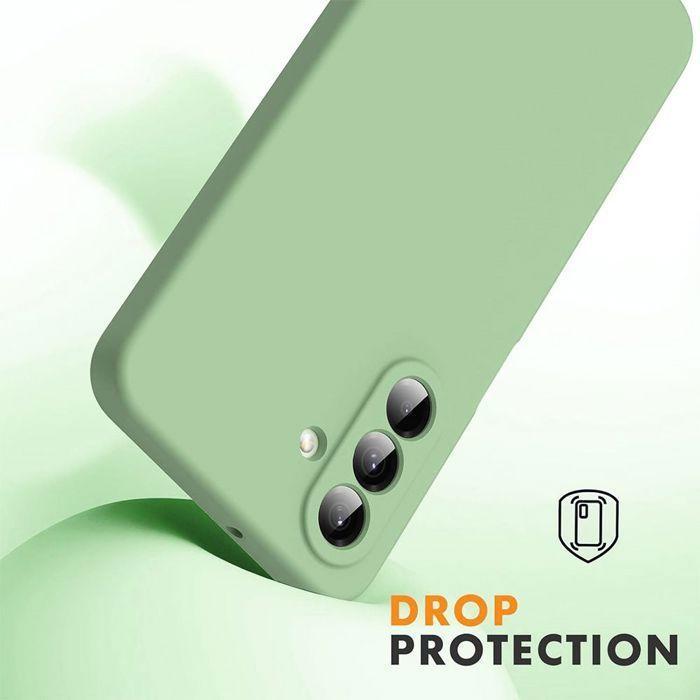 Coque de Protection - BOOLING - pour Samsung Galaxy S25 FE - Silicone Slim Souple Vert - 2 Verres Trempés